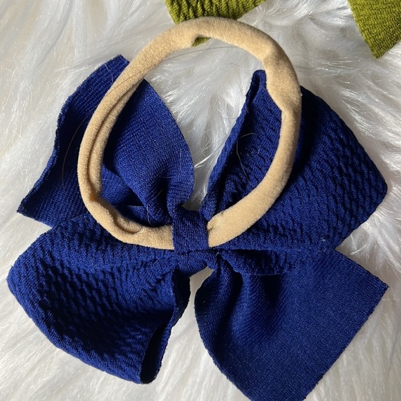 🏷️  Boutique 12 Fall Colored Bows on Soft Elastic Hair Ties - Picture 2 of 2